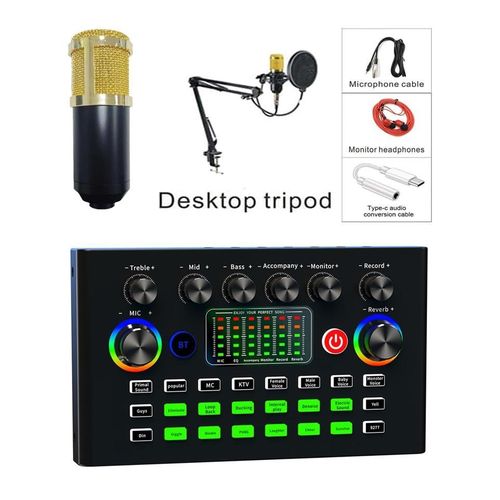 Full Kits Condenser Microphone With Sound Card & Stand Item | Buy Full Kits Condenser Microphone With Sound Card & Stand | SPOP Enterprise Global